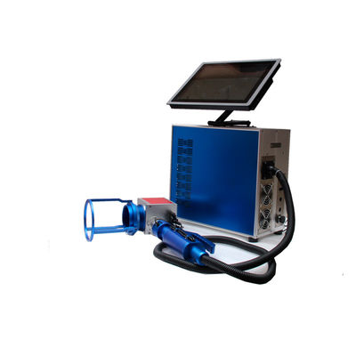 China Blue Colour 30w Small Laser Etching Equipment , Metal Laser Engraving Machine supplier