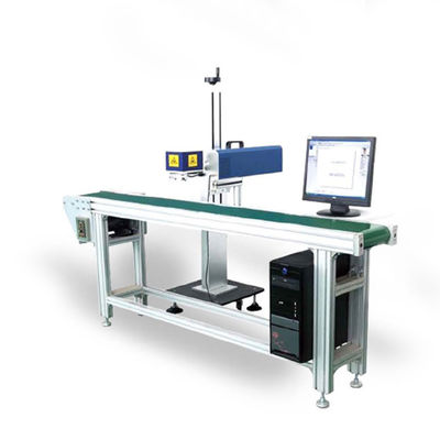 China Aluminum Flying Laser Marking Machine / Laser Engraving Machine With Convery Belt supplier