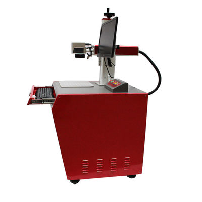 Desktop Red Fiber Laser Marking Machine / Led Bulb Logo Fiber Laser Printer supplier